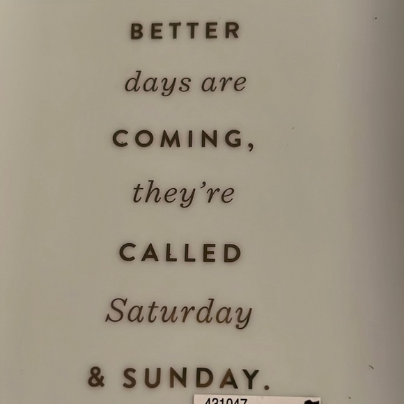 better days are coming… gold metallic lettering/border on ceramic tray-NWT - Picture 2 of 5
